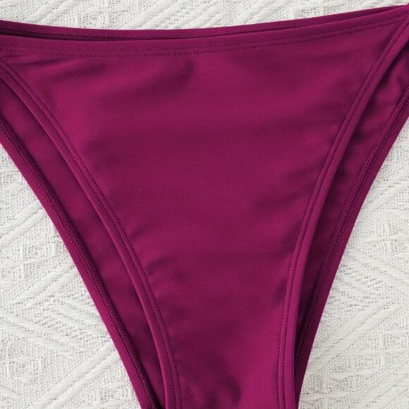 Bikini Set/ Strap Up and Down (Color: FUCHSIA) - Picture 3 of 4